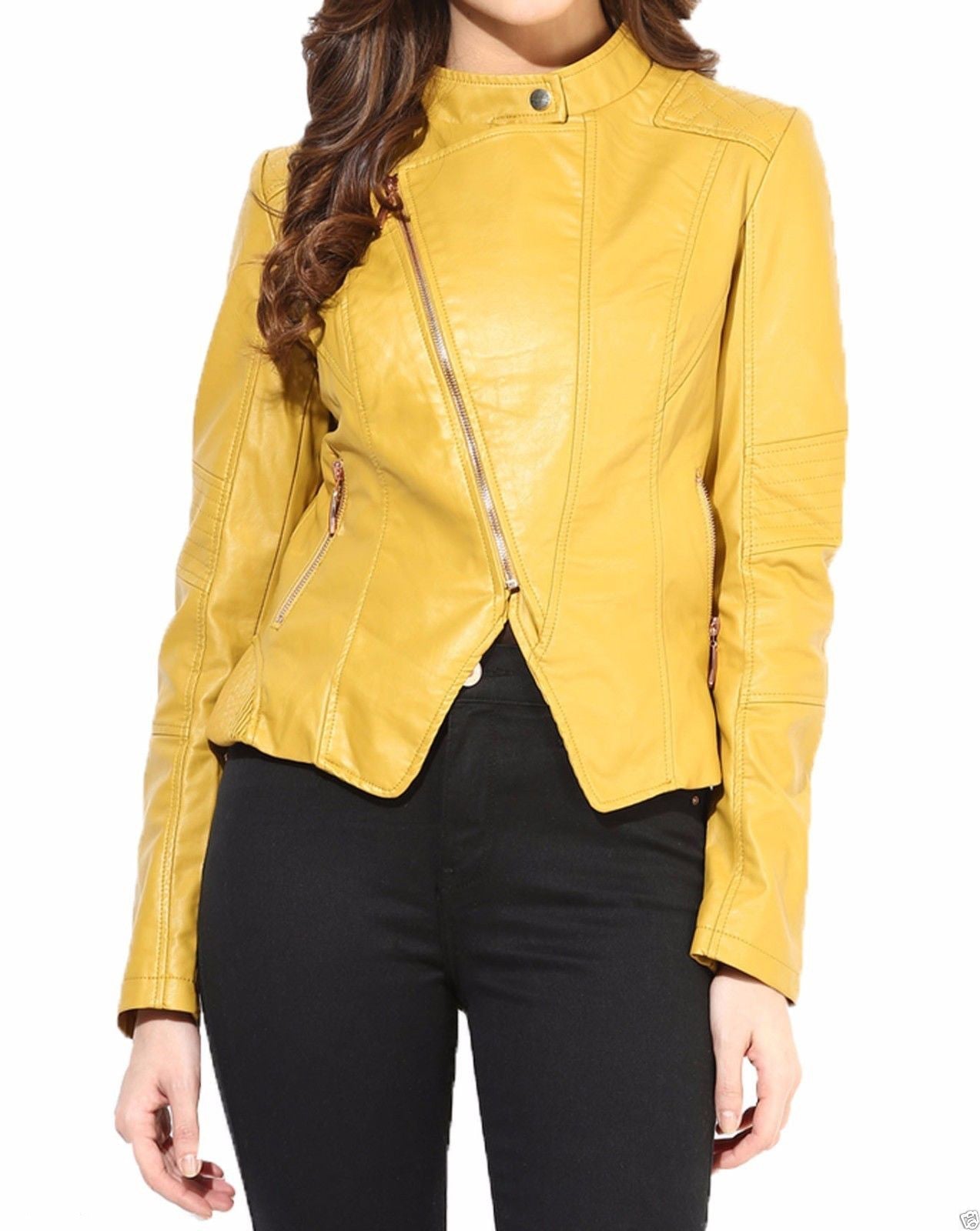 Women Real Lambskin Leather Jacket KW006