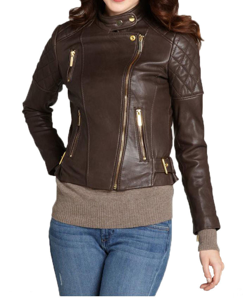 Women Real Lambskin Leather Jacket KW013