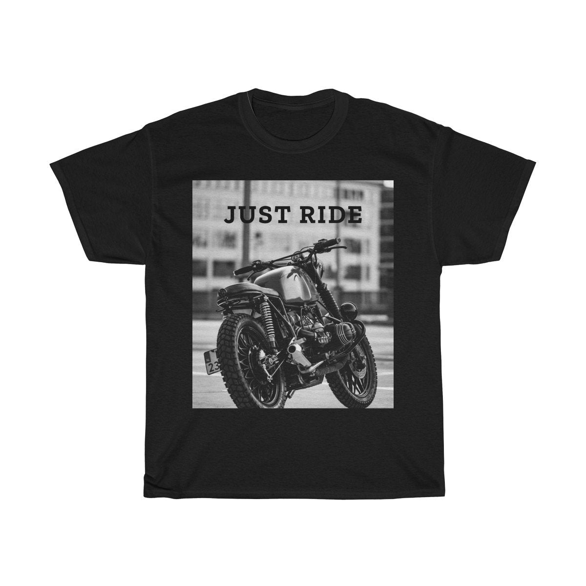 Motorcycle Just Ride Heavy Cotton T-Shirt