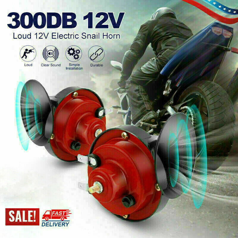 2PC 12V 300DB Super Loud Train Air Horn Waterproof Motorcycle Car