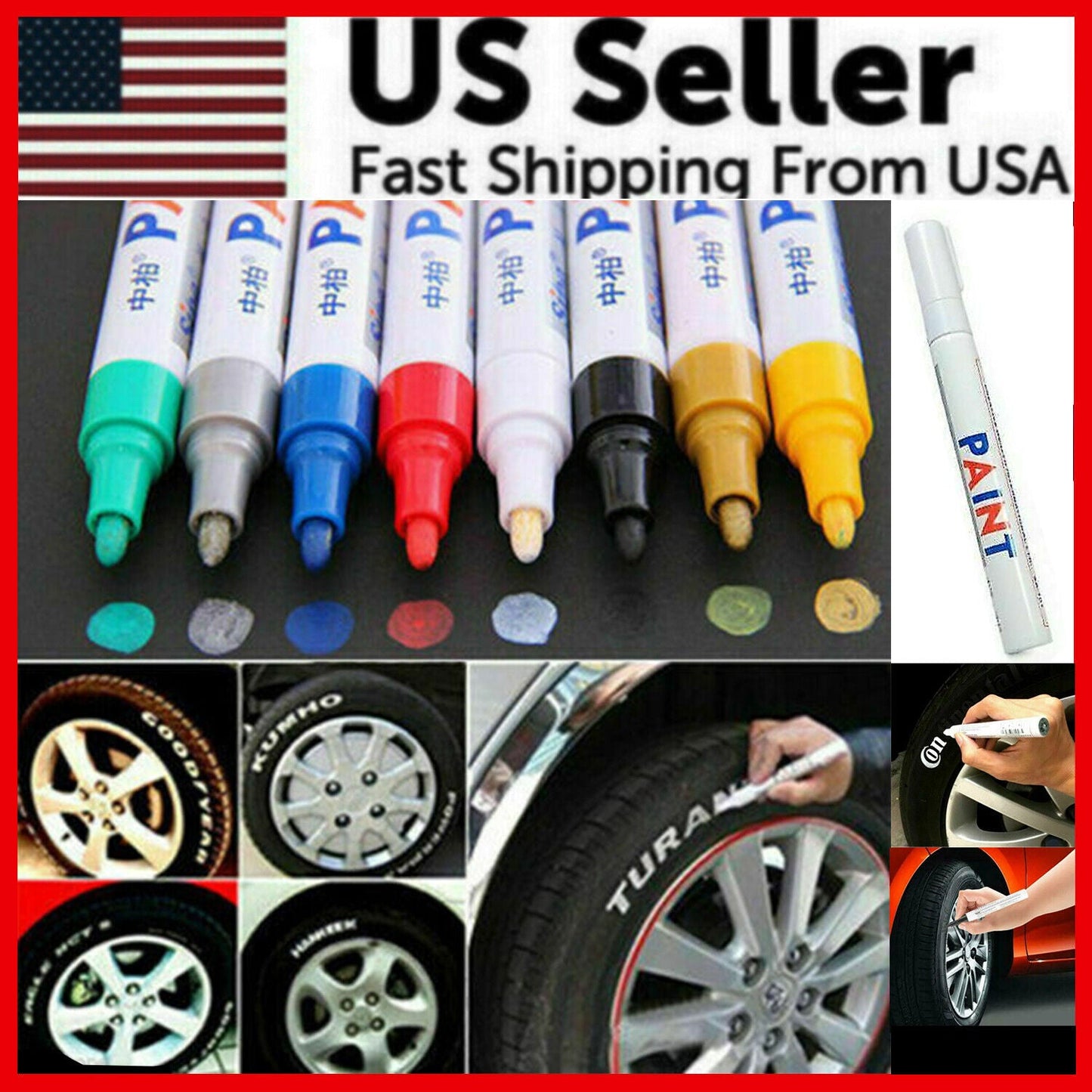 Waterproof Permanent Paint Marker Pen for Car Tyre Tire Tread Rubber