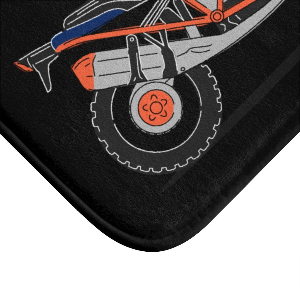 Blue Motorcycle Bath Mat