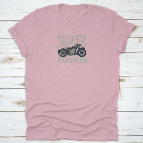 Typographic Classic Illustration Of Retro Motorcycle In California,