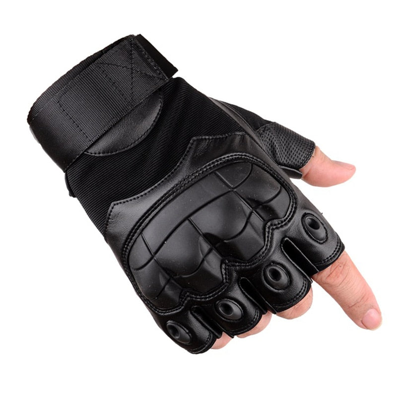 Motorcycle Fingerless Gloves | Leather Fingerless Gloves - Guantes