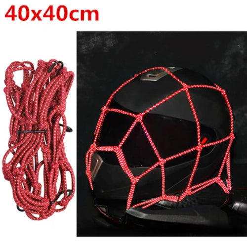 New Reflective Moto Helmet Mesh Net Motorcycle Luggage Net Protective