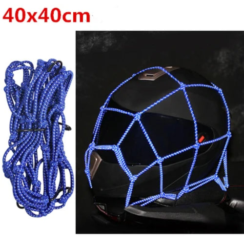 New Reflective Moto Helmet Mesh Net Motorcycle Luggage Net Protective