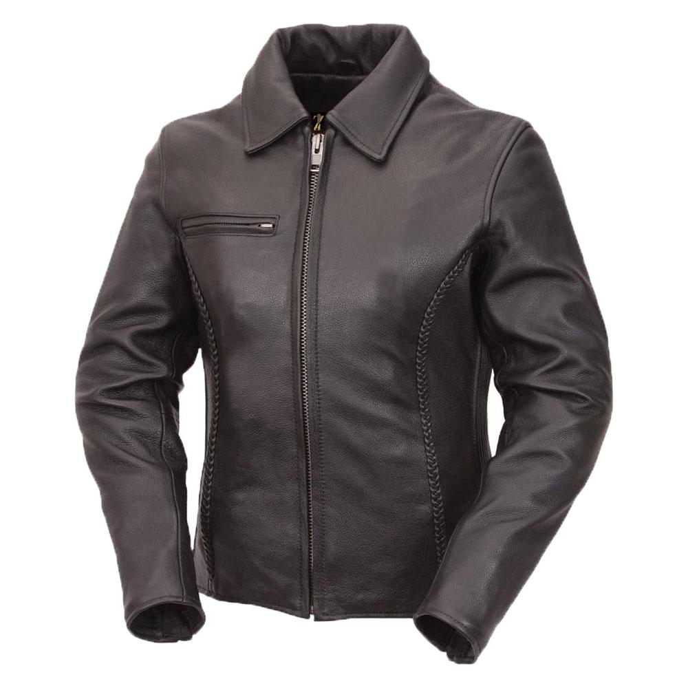 Classic - Women's Motorcycle Leather Jacket Coat