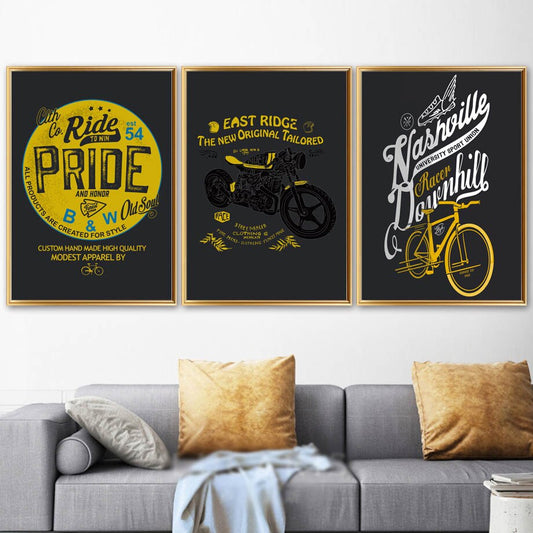 Retro Poster Logo Motorcycle Bike Quotes Wall Art