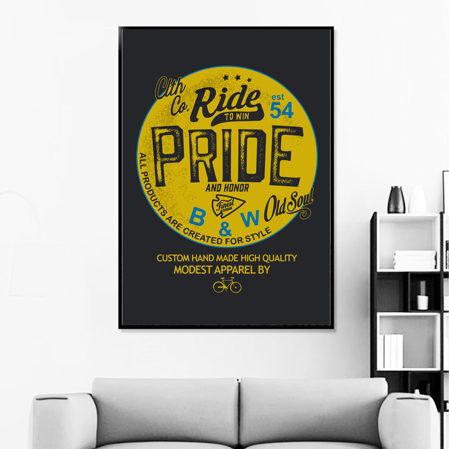 Retro Poster Logo Motorcycle Bike Quotes Wall Art