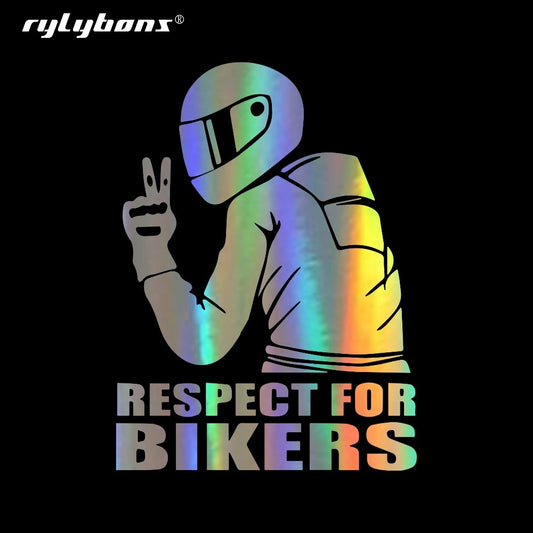 Rylybons 3D 14*19cm Car Sticker Respect for Bikers