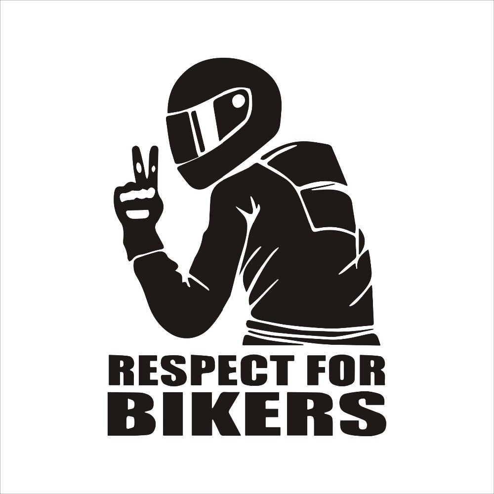 Rylybons 3D 14*19cm Car Sticker Respect for Bikers