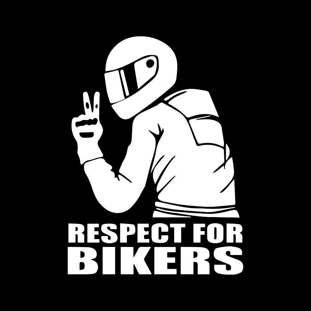 Rylybons 3D 14*19cm Car Sticker Respect for Bikers