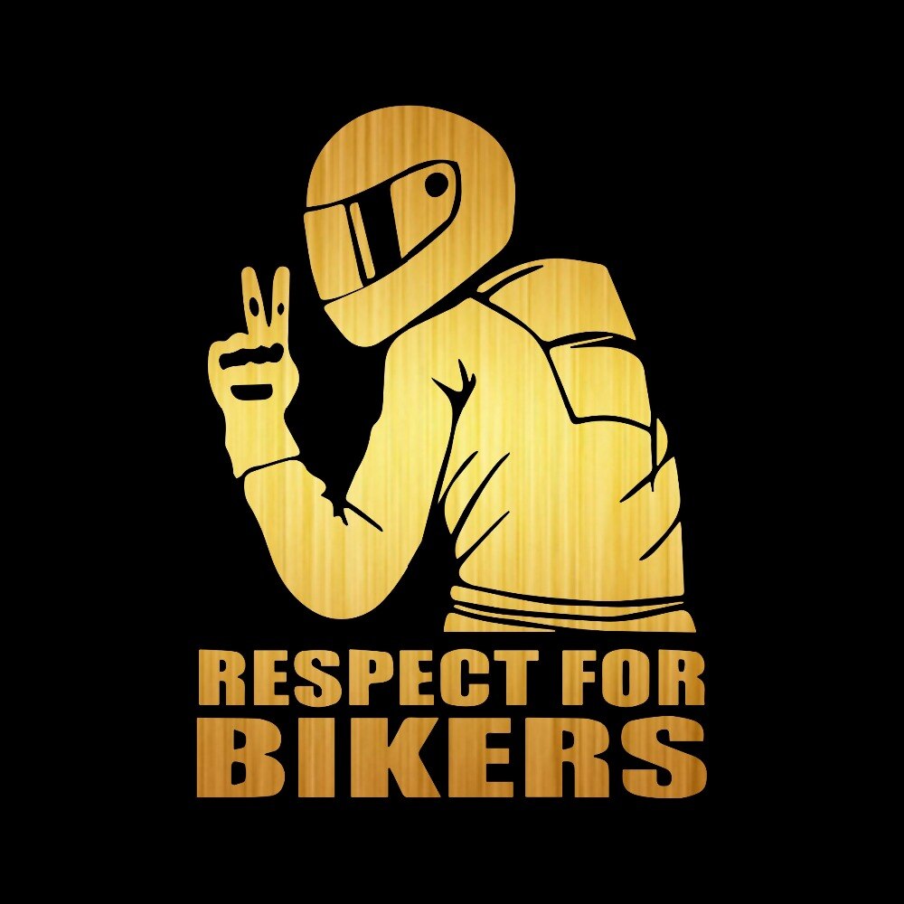 Rylybons 3D 14*19cm Car Sticker Respect for Bikers