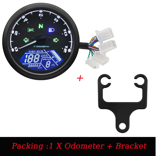 Universal Motorcycle Meter Speedometer Digital Odometer with Gear