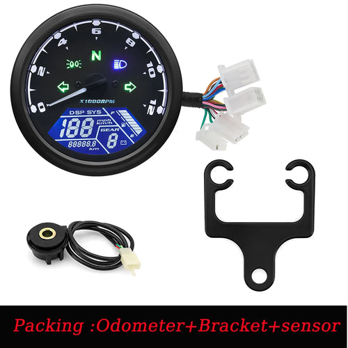 Universal Motorcycle Meter Speedometer Digital Odometer with Gear