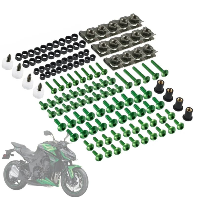 177pcs Fairing Bolts Motorcycle Screws Body Screws Nuts For kawasaki