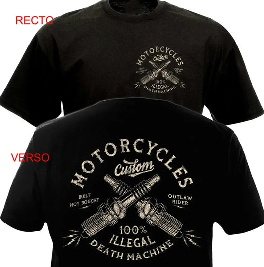 Vintage Custom Motorcycles Chopper Bobber Motorcyclist T-Shirt 100%