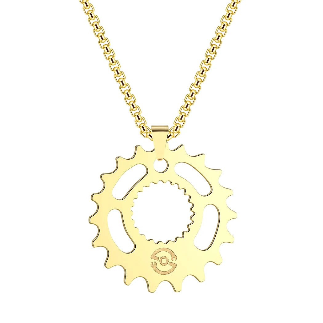 CHENGXUN Gear Biker Motorcycle Guy Pendant Necklace for Men Women