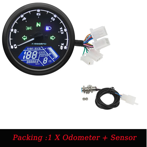 Universal Motorcycle Meter Speedometer Digital Odometer with Gear