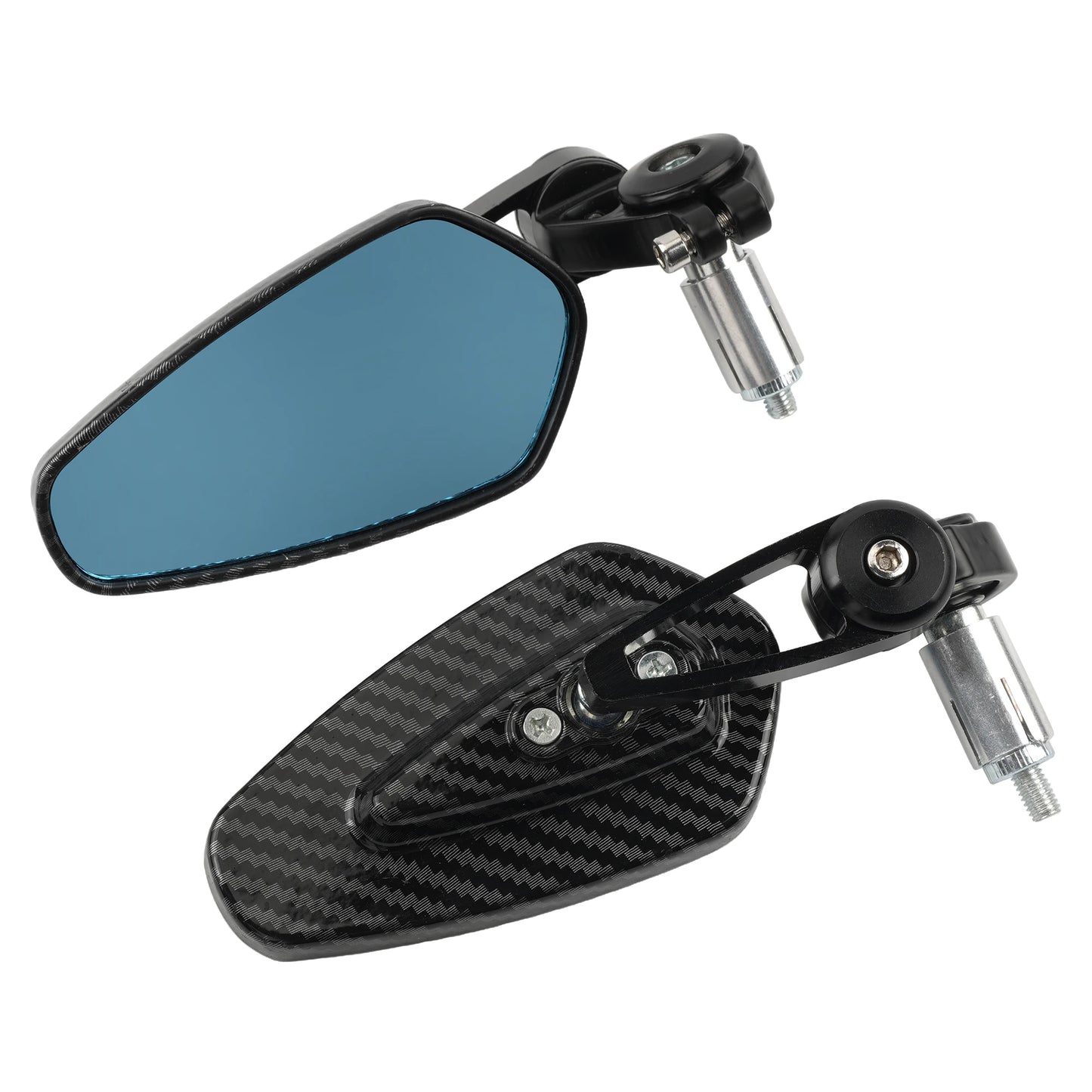 Motorcycle Rearview Mirror Carbon Fiber Pattern Universal Handlebar