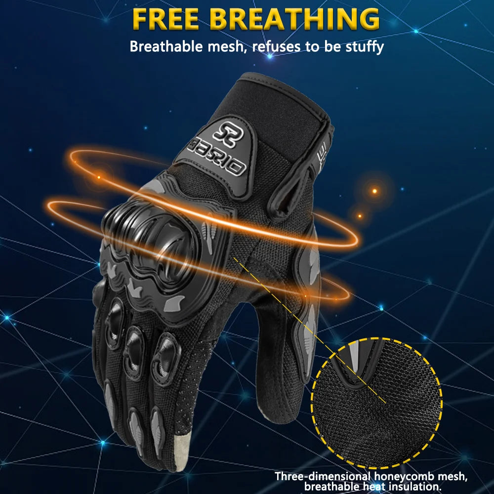 Summer Breathable Full Finger Motorcycle Gloves Non-slip