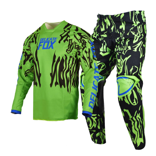 Delicate Fox Offroad MX Racing Motocross Black Jersey and Pants Combo