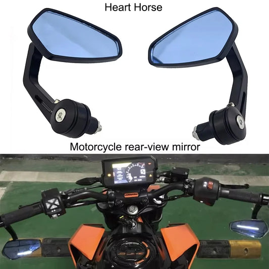 2x 7/8" 20mm Motorcycle Rear View Mirrors Anti-Glare HD Motorbike