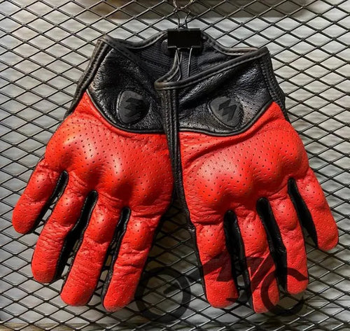 Touchscreen Leather Motorcycle Full Finger Gloves Protective Gear