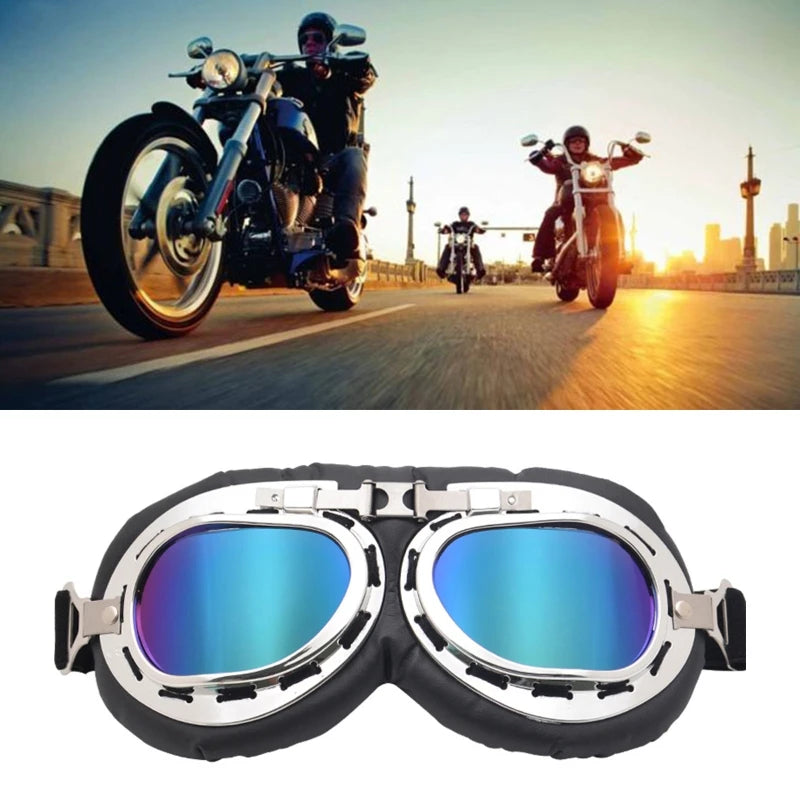 Motorcycle Vintage Goggle Retro Eyewear Glasses Helmet Goggles