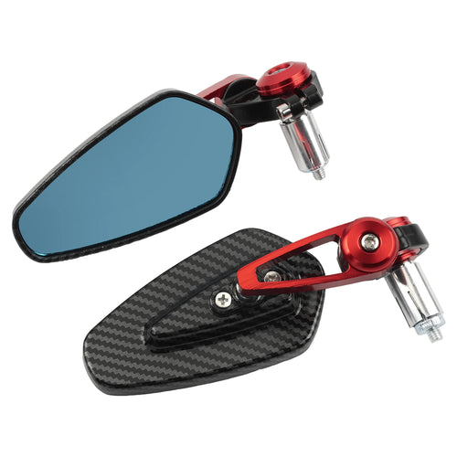 Motorcycle Rearview Mirror Carbon Fiber Pattern Universal Handlebar