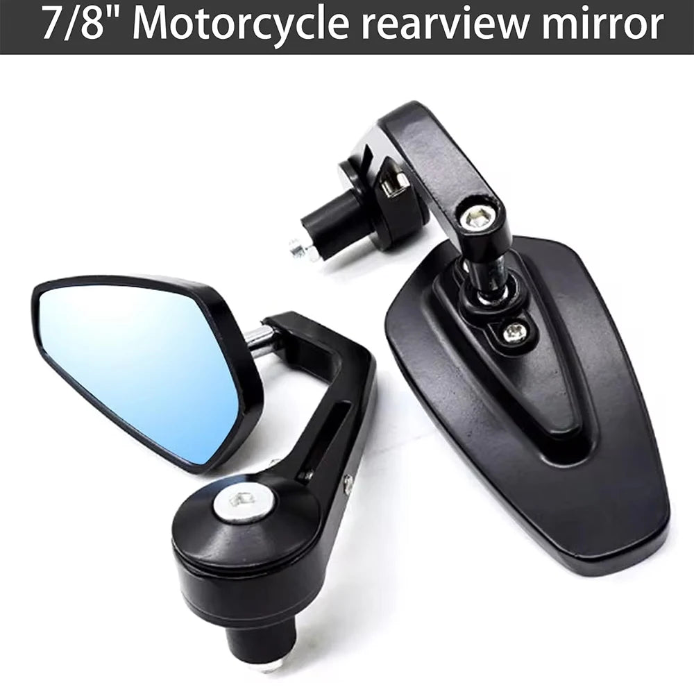 2x 7/8" 20mm Motorcycle Rear View Mirrors Anti-Glare HD Motorbike