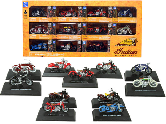 \Indian Motorcycle\" Set of 11 pieces 1/32 Diecast Motorcycle Models