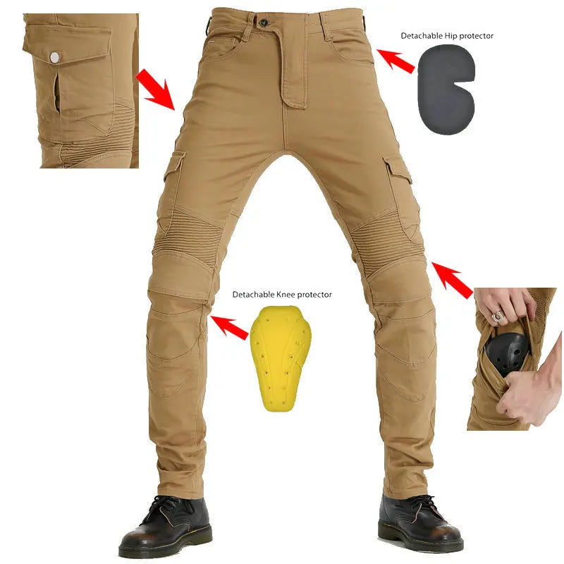 Motorcycle Denim Pants Men Classic Elasticity Free Protective Gear