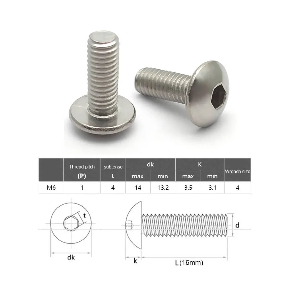 10 Set Plastic Cover Silver Stainless Steel Screw Bolt and U Type