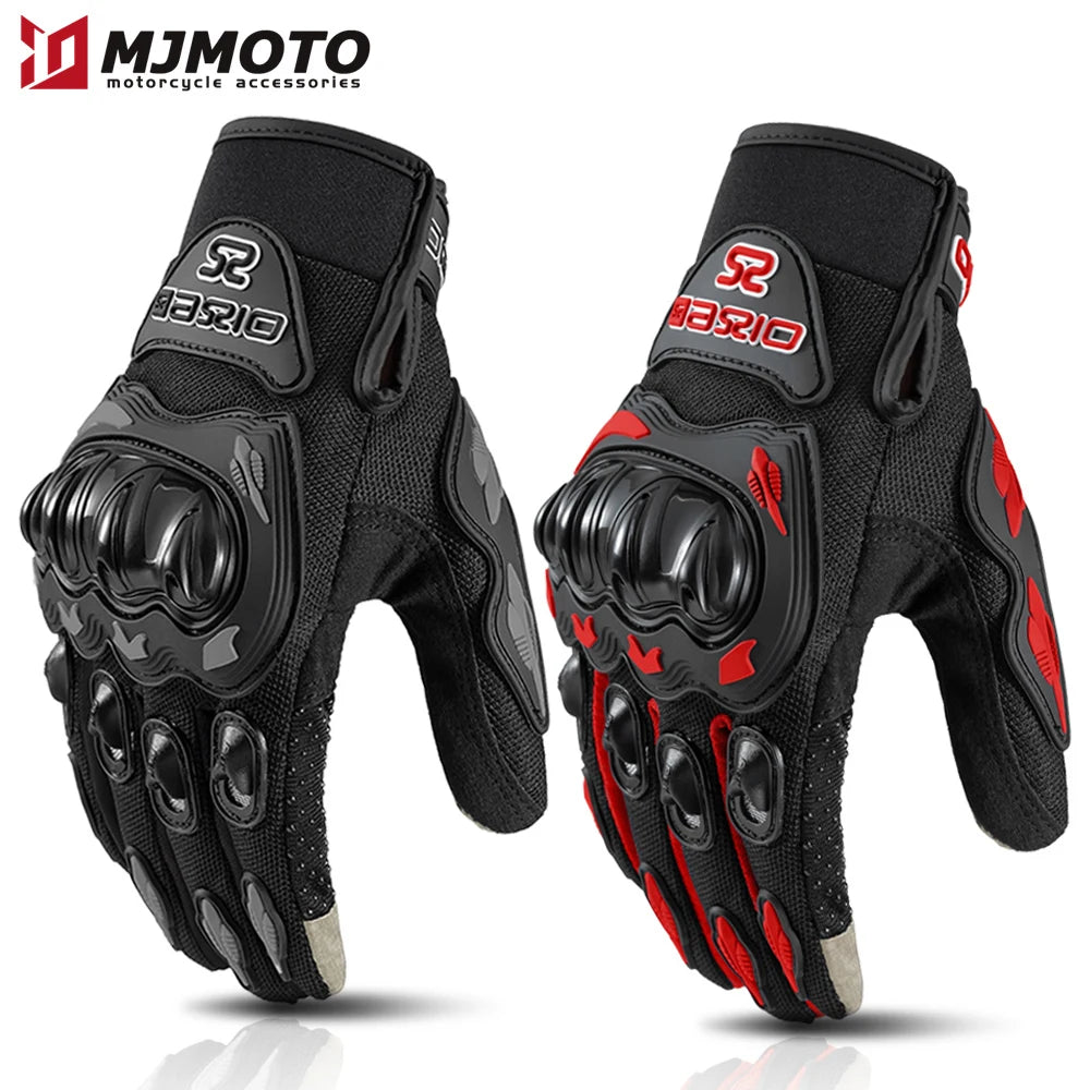 Summer Breathable Full Finger Motorcycle Gloves Non-slip