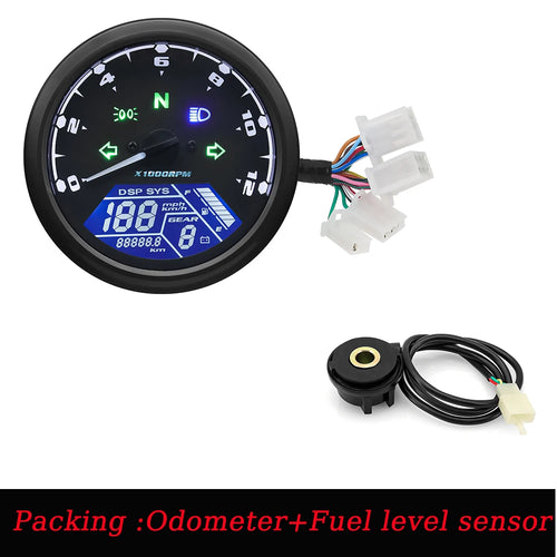 Universal Motorcycle Meter Speedometer Digital Odometer with Gear