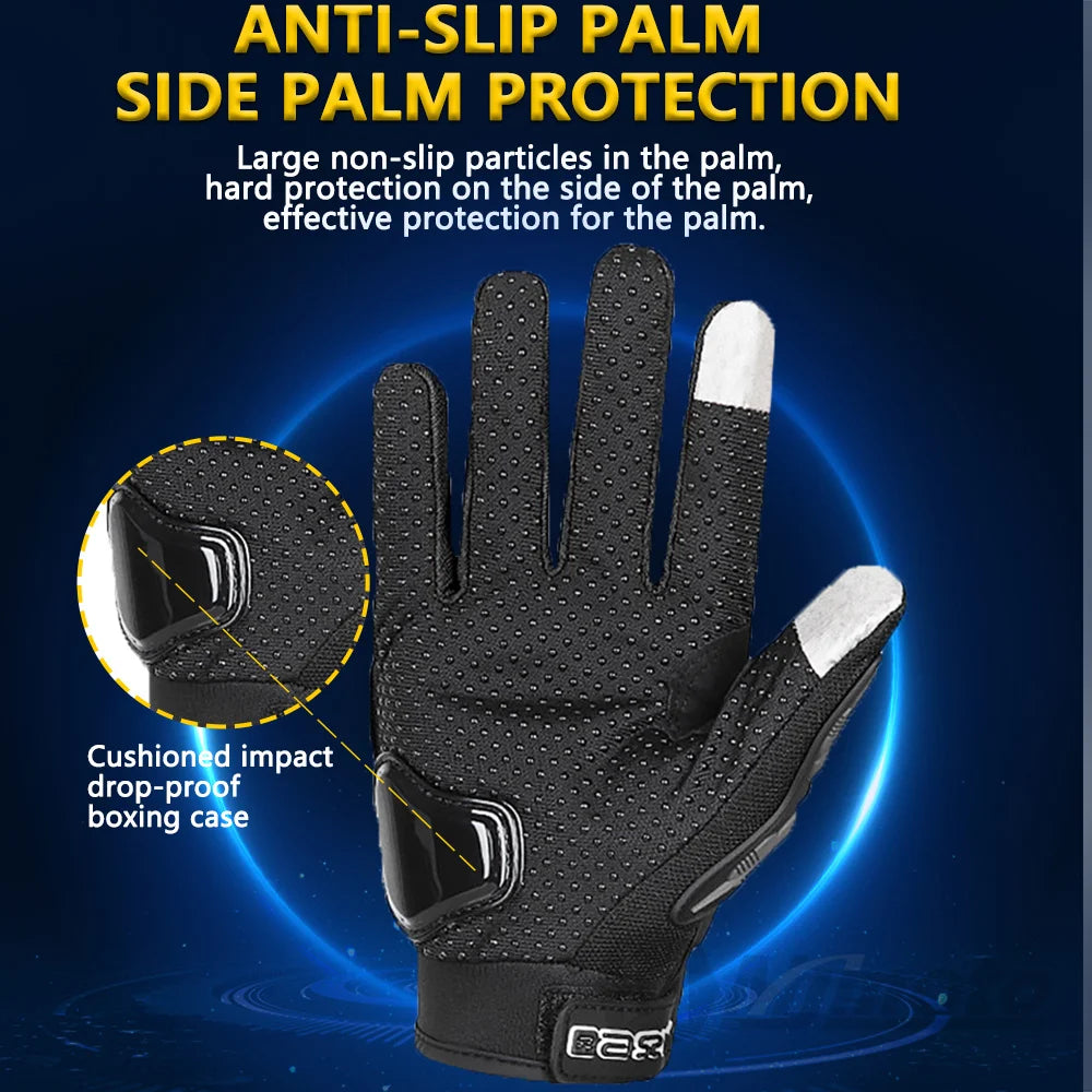 Summer Breathable Full Finger Motorcycle Gloves Non-slip