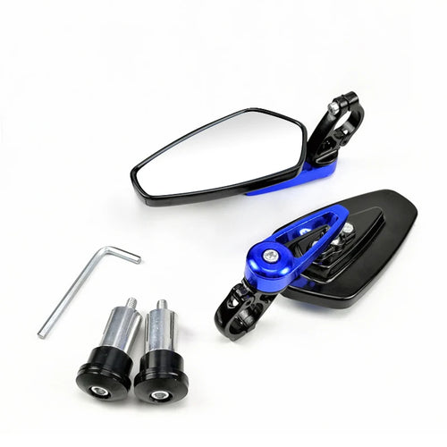 1 Pair 7/8" 22mm Motorcycle Aluminum Bar End Side Rearview Mirror