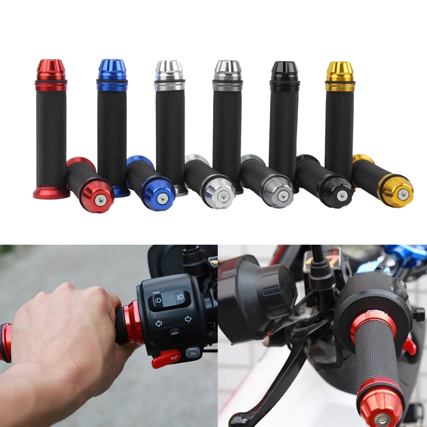 Motorcycle Grips 7/8'' Brake Handle Handlebar Bar Grip Scooter