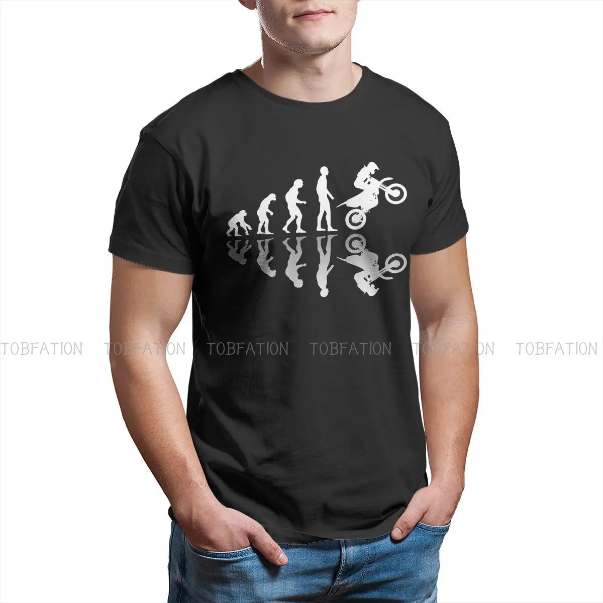 Evolution Biker  Unique TShirt Enduro Cross Motorcycle Racing Leisure