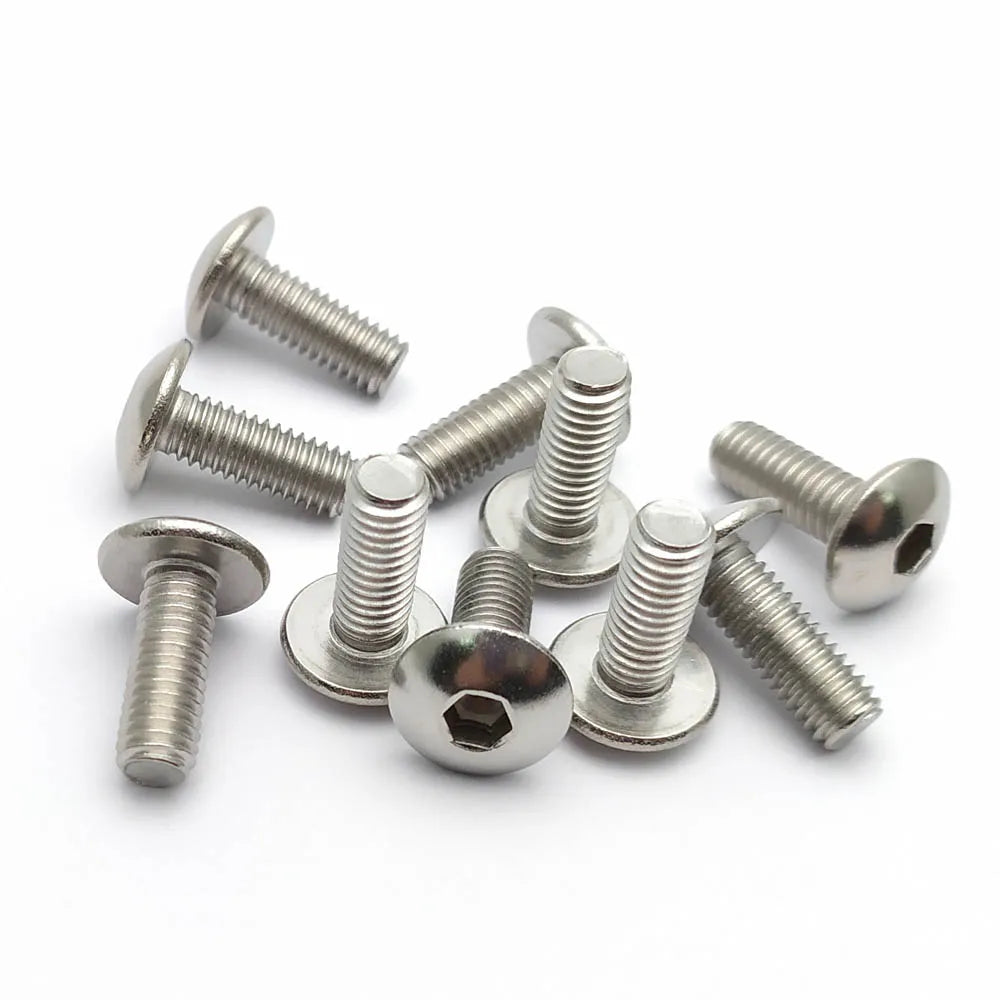 10 Set Plastic Cover Silver Stainless Steel Screw Bolt and U Type