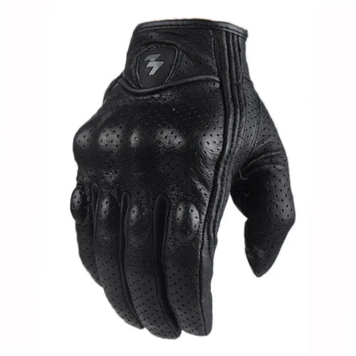 Touchscreen Leather Motorcycle Full Finger Gloves Protective Gear