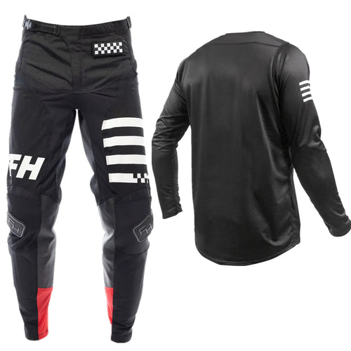 Fast fh MX Gear Set Skull Motorcycle Dirt Bike Jersey Set Black