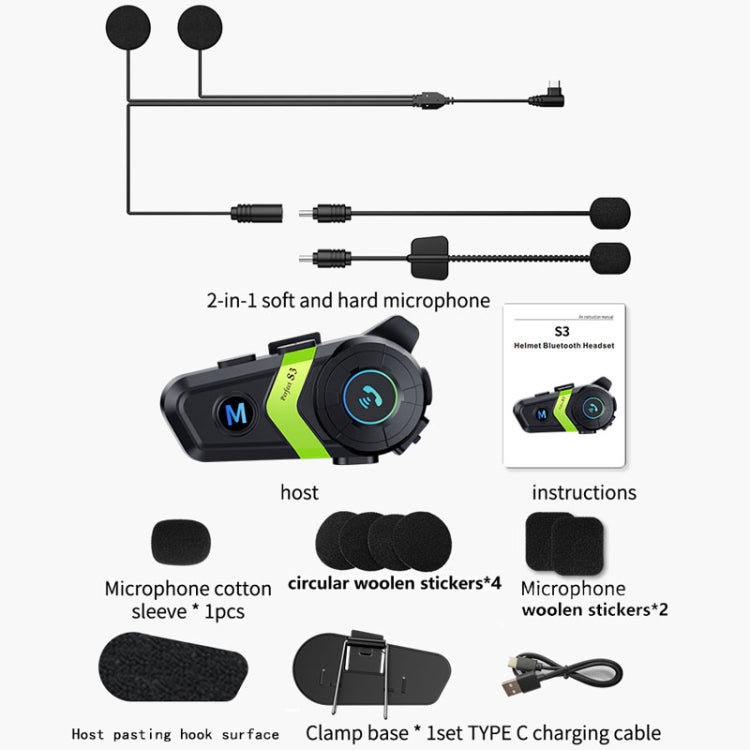 S3 Motorcycle Helmet Bluetooth Headset For Full and Half