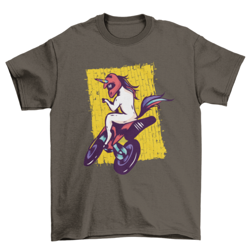 Bike Riding Unicorn T-shirt Design