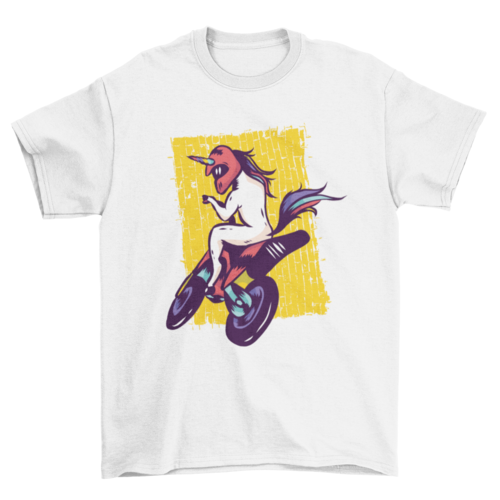 Bike Riding Unicorn T-shirt Design