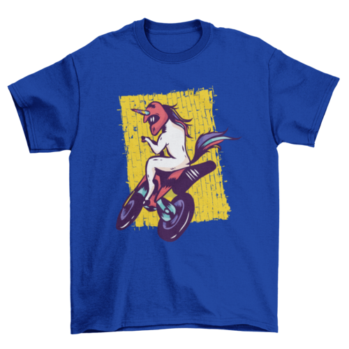 Bike Riding Unicorn T-shirt Design