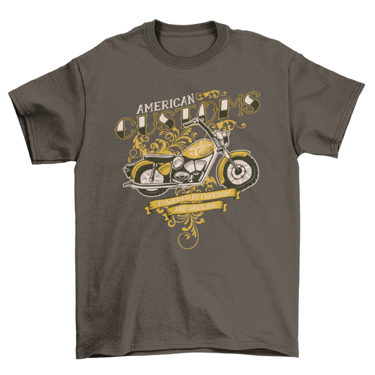 American customs motorcycle t-shirt