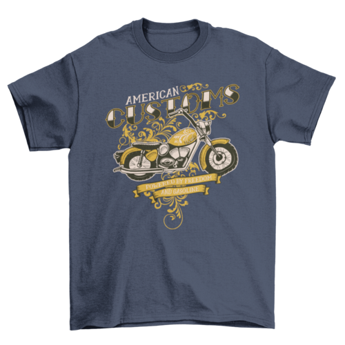 American customs motorcycle t-shirt