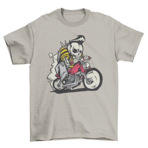 Outlaw Skeleton Bike Rider T-shirt